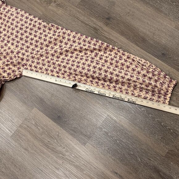 Tory Burch Jumpsuit Womens Large Floral Logo Cotton Tassel Belted - Picture 5 of 14